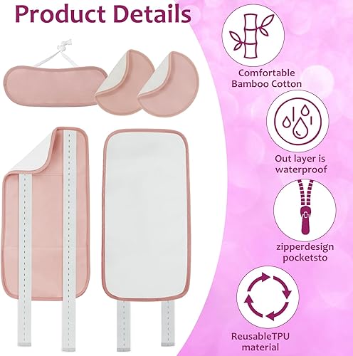 Miniatura 3 de Paquete de 4 compresas de aceite de ricino orgánico reutilizables para desintoxicación del hígado, tiroides, pecho, inflamación, aceite de ricino