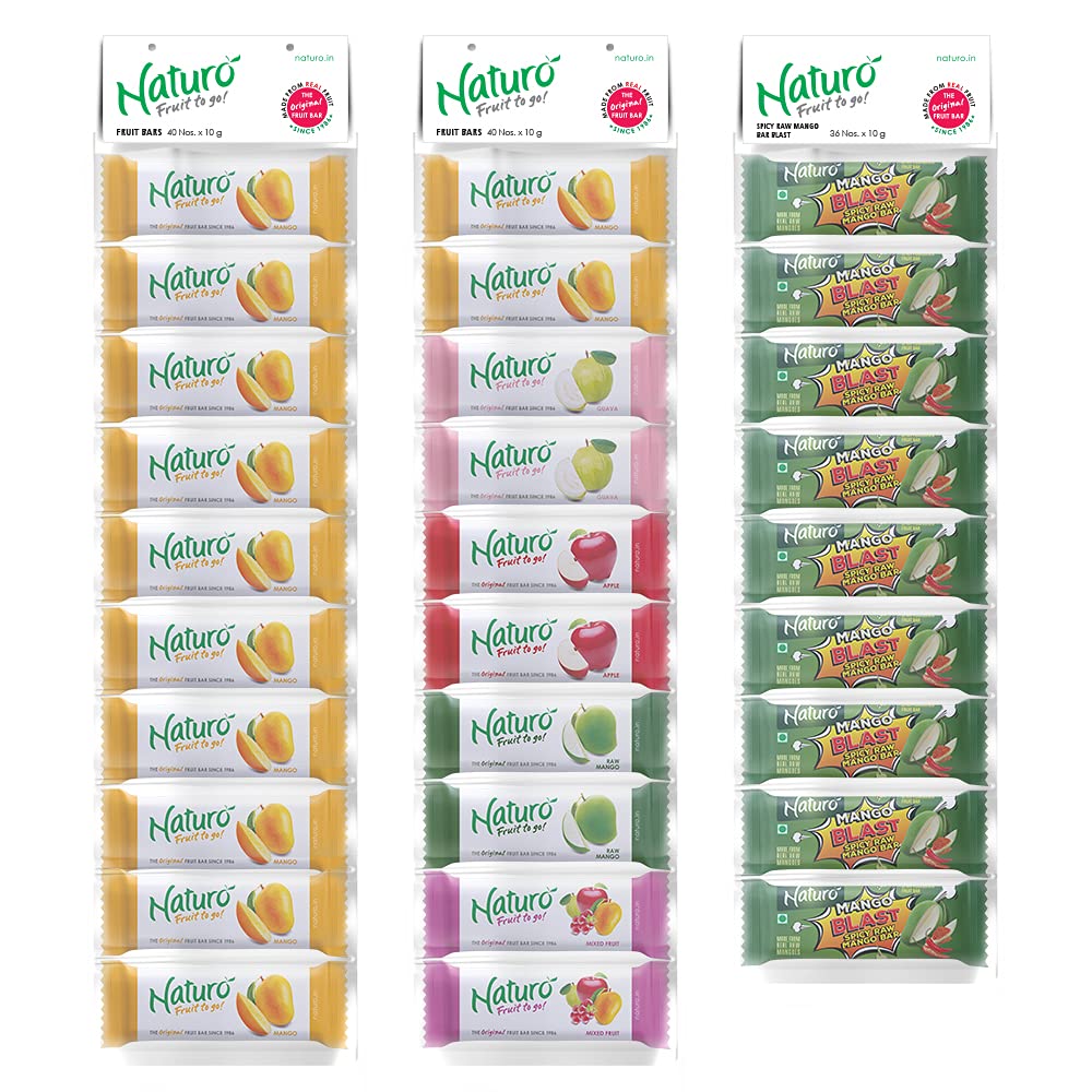 Naturo (Fruit Hanger Combo: 40 Mango Fruit Bars + 40 Assorted Fruit Bars + 36 Mango Blast Bars)