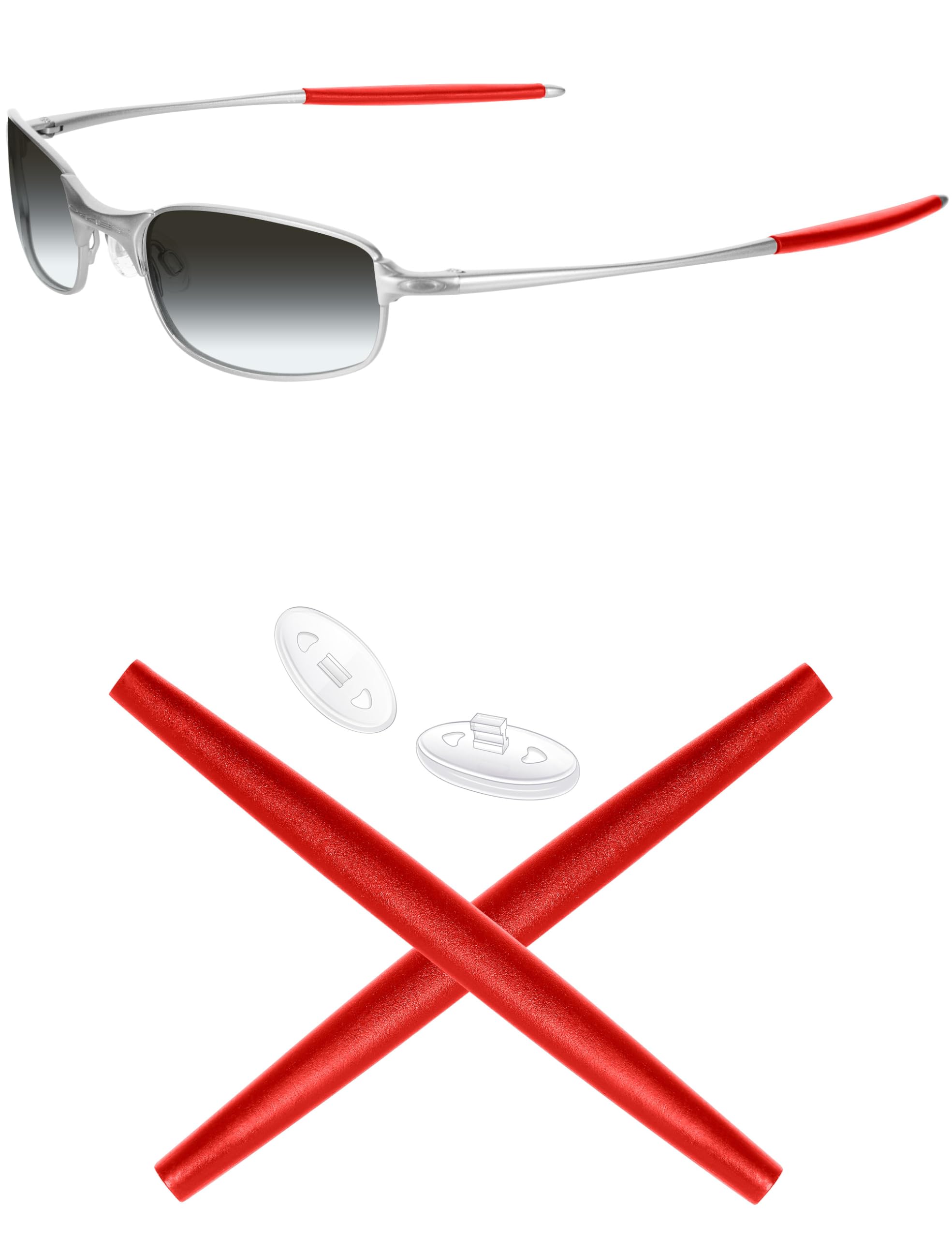 Kit de coussinets Oakley WireTap Mryok en taille unique et couleur rouge - 6
