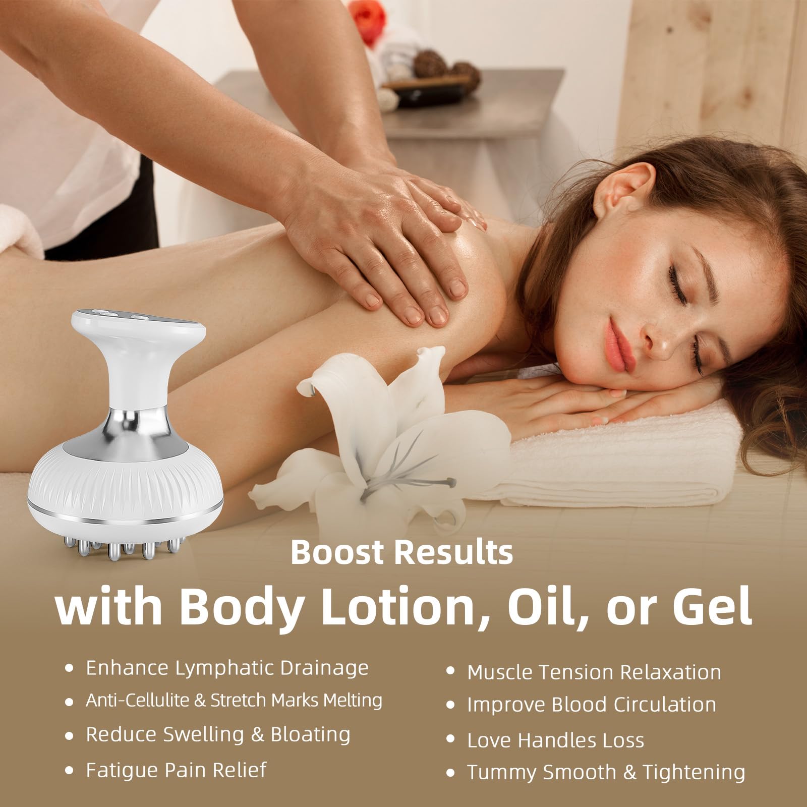Massaggiatore per drenaggio linfatico, strumento elettrico per massaggio anticellulite, aiuta a ridurre smagliature e cellulite, per gambe, braccia, pancia, macchina per scolpire il corpo con