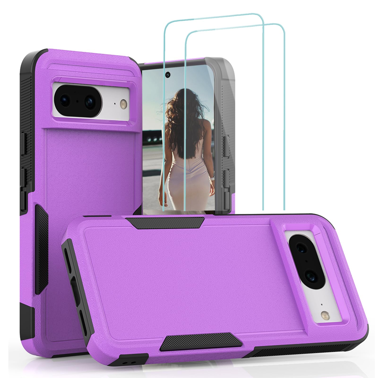 Jeylly for Google Pixel 8 Case with 2 Screen Protector