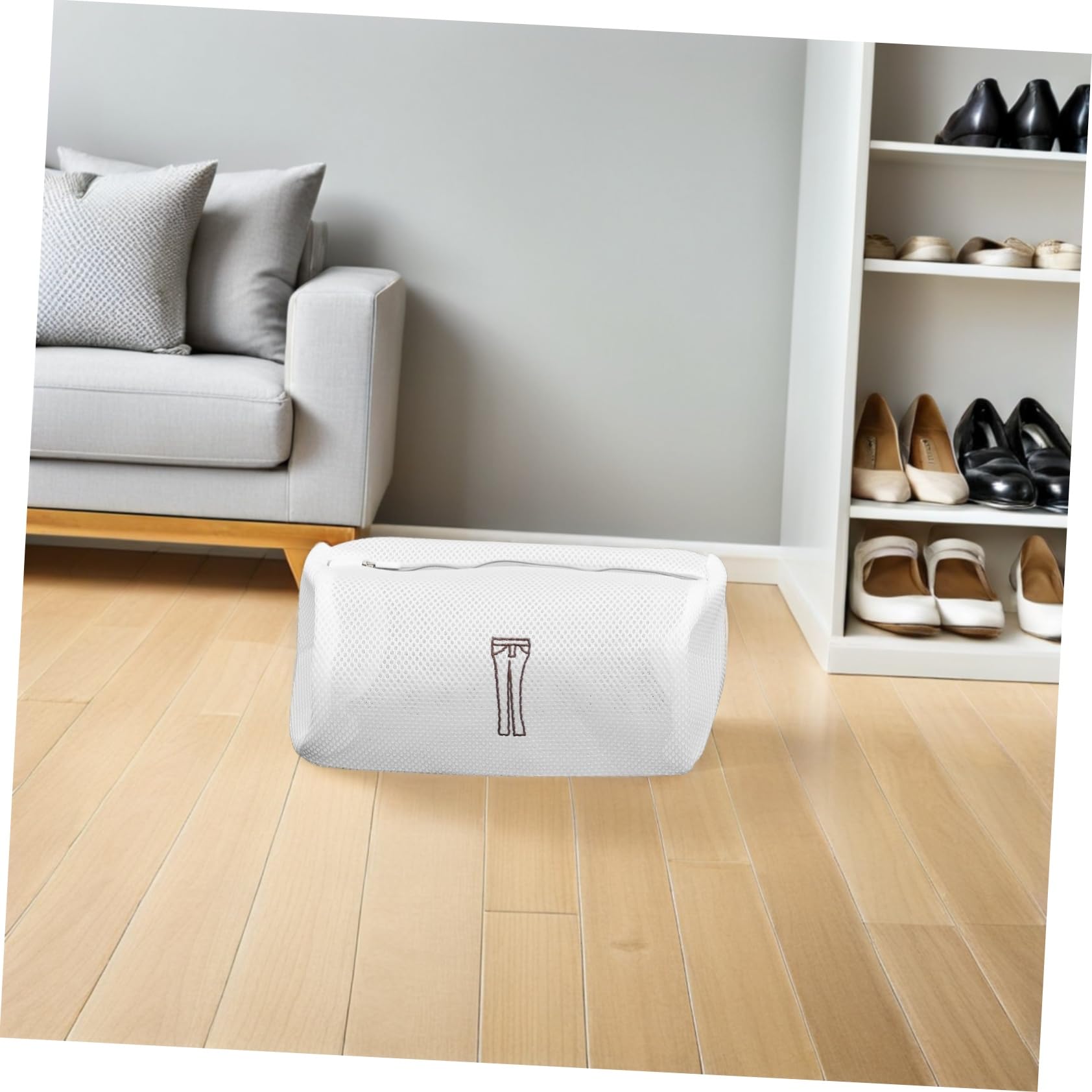 Sacchetti Bucato in Rete Ricamata Fine 6 Pezzi Bianco Poliestere | Maglia Sottile, Formato Leggero, Utile in Viaggio e Capi Delicati, Lavaggio Separato
