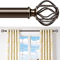 Vista 1 de Bronze Curtain Rods for Windows 28-48Inch(2.3-4ft), Heavy Duty 1 Inch Adjustable Curtain Rod, Decorative Window Rods for Small Windows, Bedroom