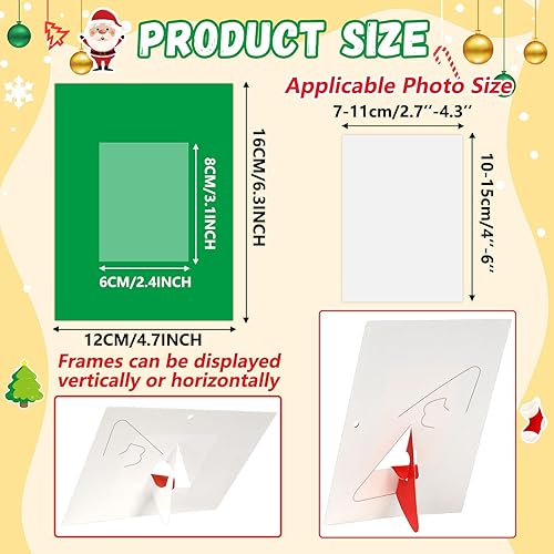 Miniatura 3 de Paquete de 54 marcos de fotos de Navidad para niños con caballete, kit de manualidades de papel de Navidad con soporte, vacaciones de invierno,