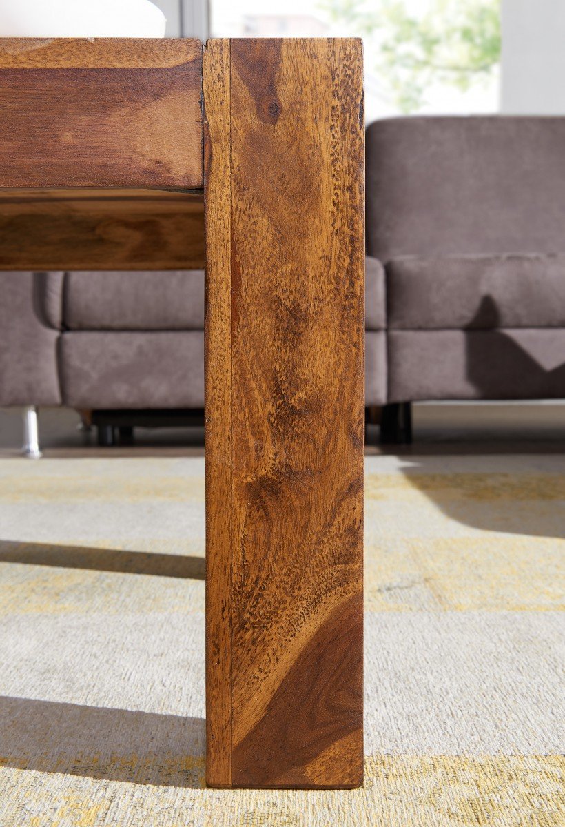FineBuy Mesa de Centro Moderna Rectangular 110x60x40 cm Madera Maciza de Sheesham | Mesa Auxiliar para Salón | Mesita Café para Sofá