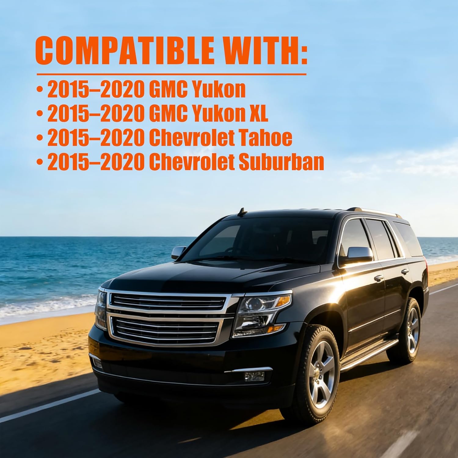 Professional Fog Light Assembly, Clear Waterproof Front Bumper Driving Lamps Kit Compatible with 2015-2020 Chevy Suburban/Tahoe 2015-2020 GMC Yukon/Yukon XL DOT Approved with Bezel