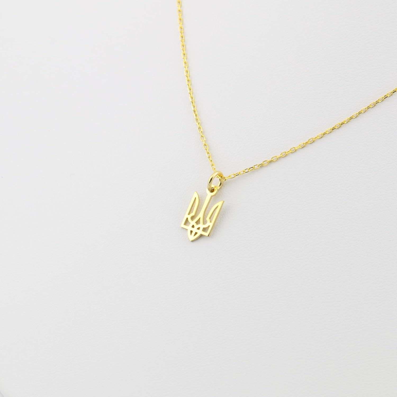 Ukrainian Trident Tryzub Necklace – 1 cm Minimalist Pendant on Dainty Cable Chain, Solid .925 Sterling Silver Necklace, Durable & Elegant Ukraine Jewelry Gift for Women - Image 3
