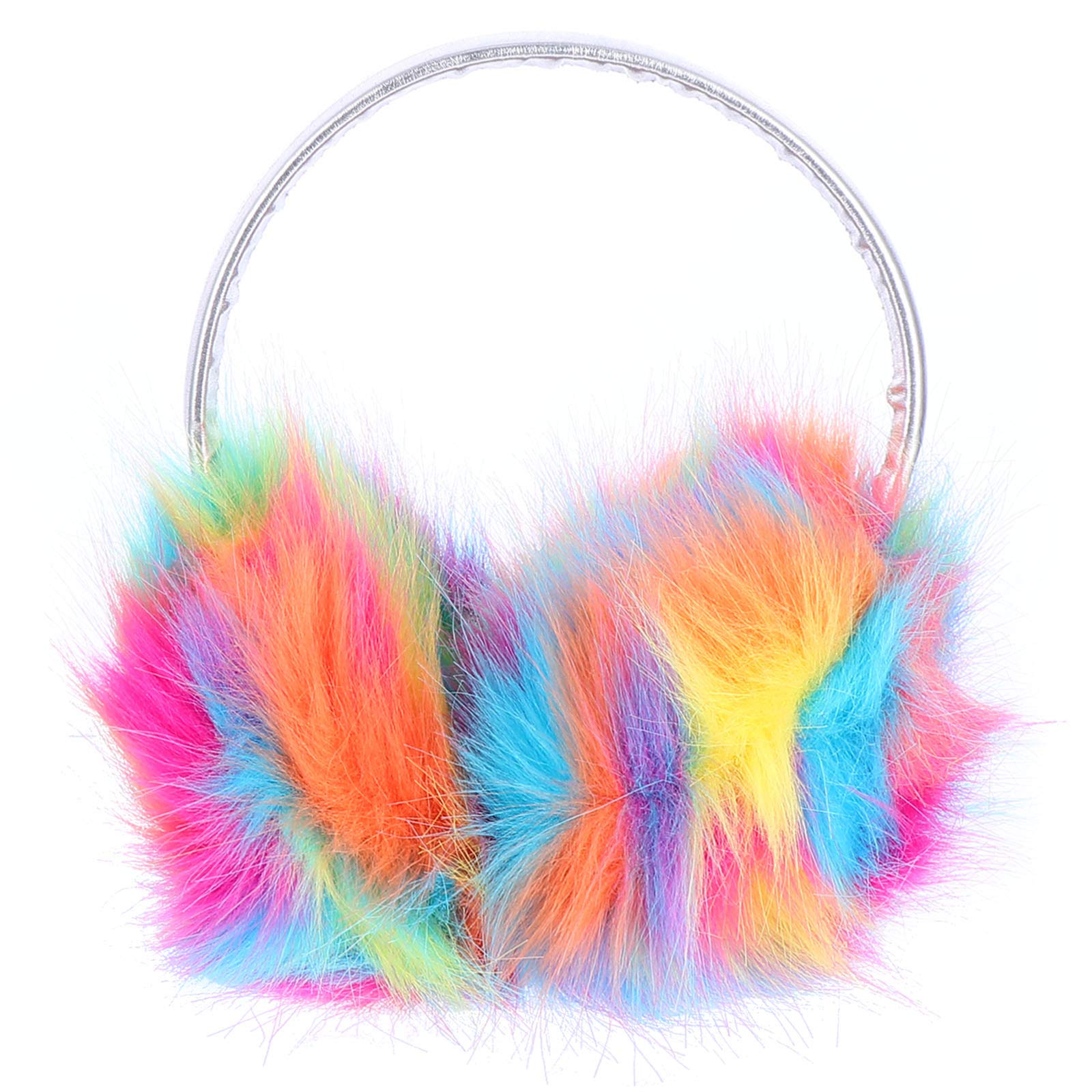 Theaque Unisex Orange Women Ear Muff Winter Warm Fluffy Earmuffs, Girls Faux Fur Ear Warmer Plush Muff Colorful Outdoor Ear Warmers (Orange)