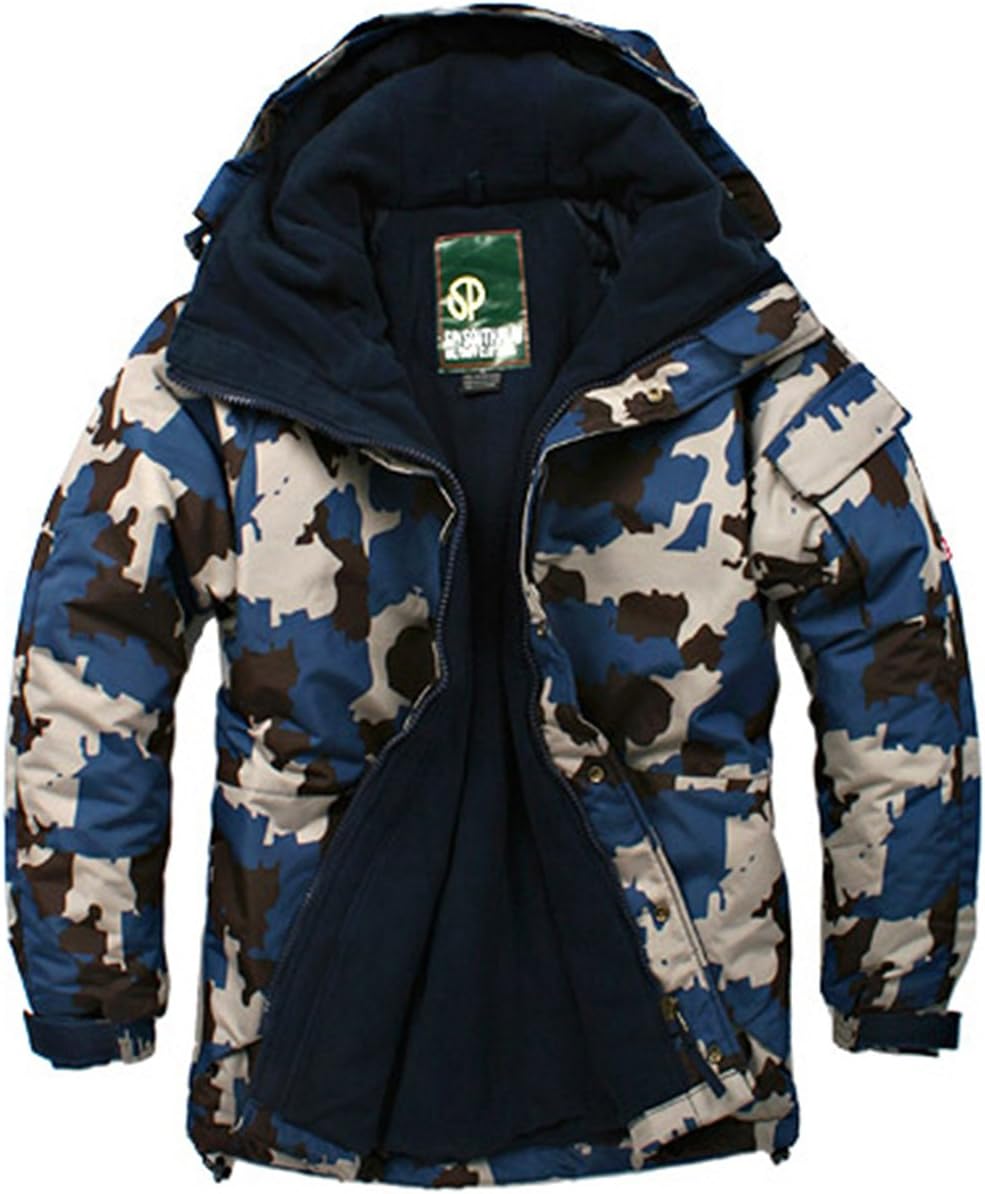South Play Mens Premium Waterproof Ski Snowboard Wear Jacket Jumper Collection Camo Blue