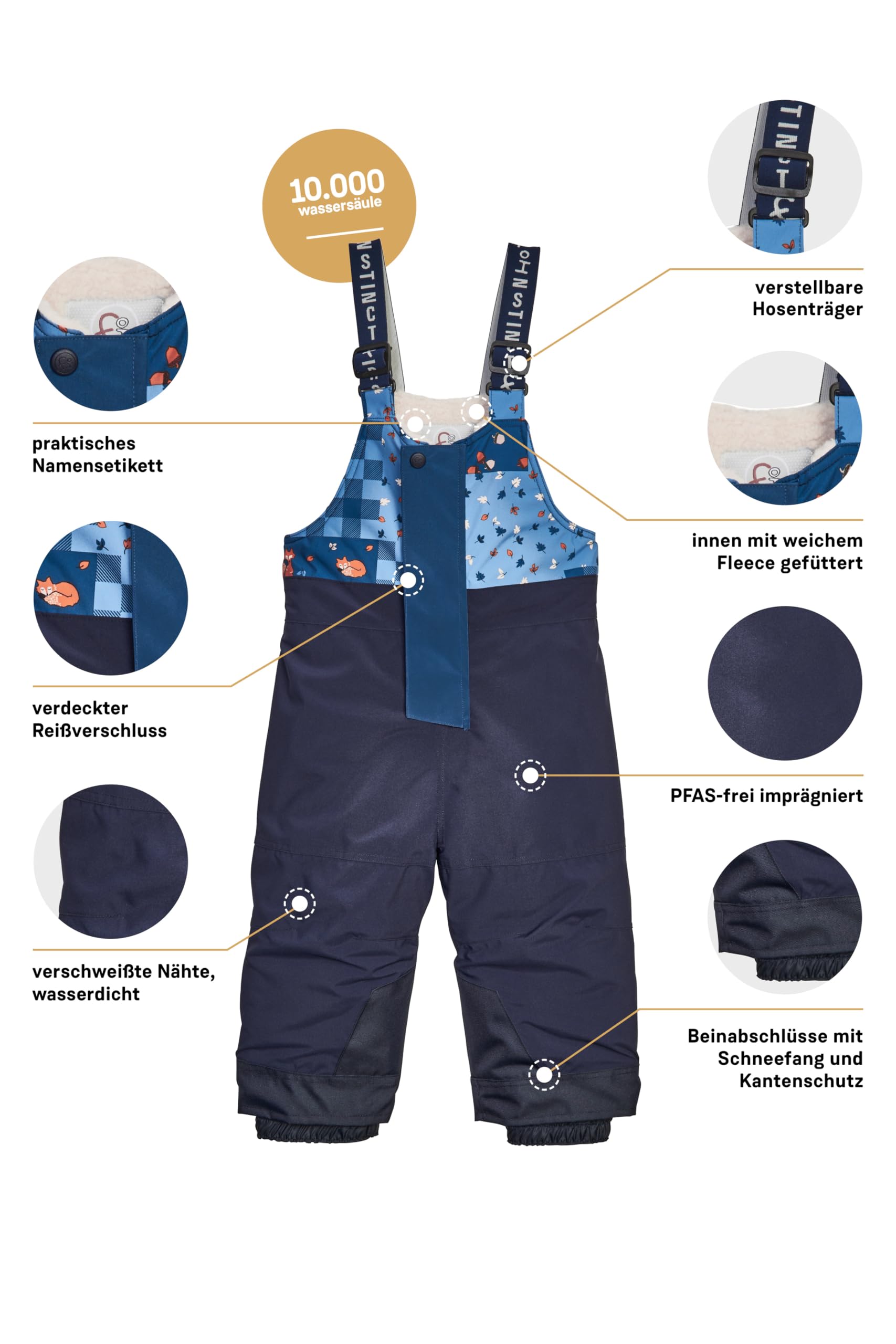 first instinct by killtec Fisw 44 MNS Ski Pnts - Pantalones de esquí/Pantalones funcionales con Tirantes y protección contra la Nieve Unisex bebé