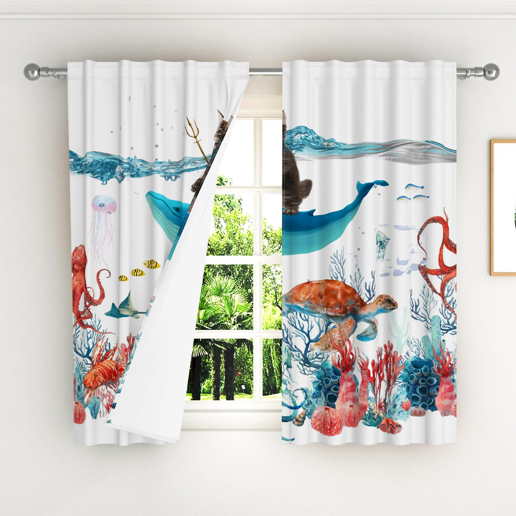 Kzzfqxb 117x138cm Cartoon Curtains 2 Panels - Image 3