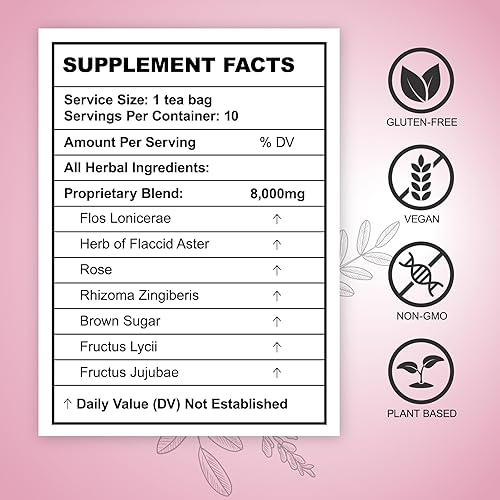 Miniatura 2 de Hiherbs Té de fibromas para mujeres: reduce los quistes ováricos, desintoxicación del embarazo y limpieza del útero, té de fertilidad