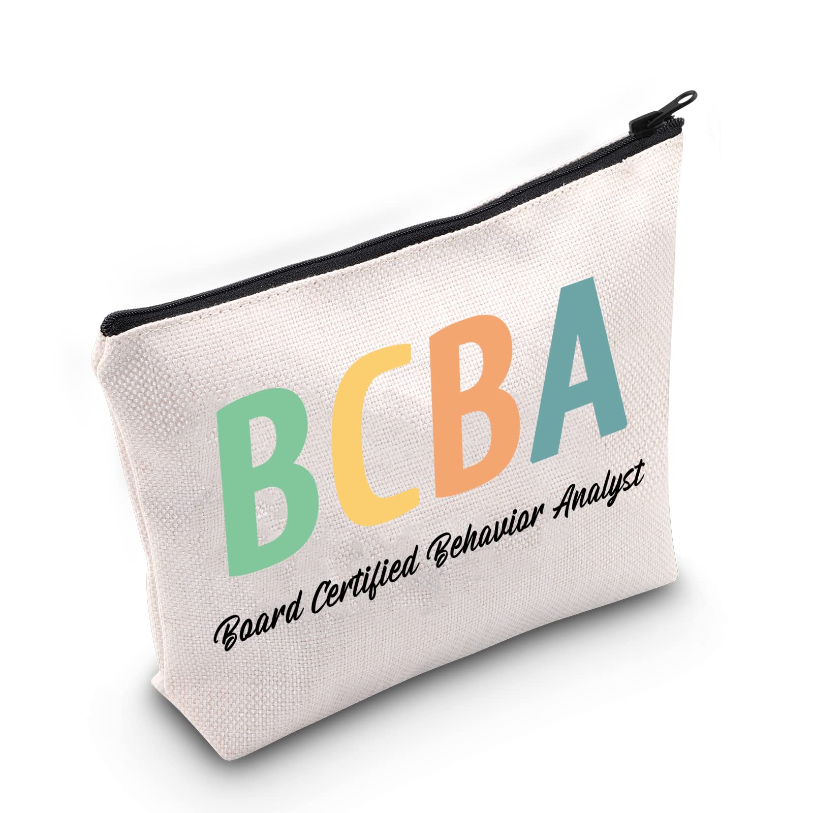 TSOTMO BCBA Therapist Gift Certified Behavior Analyst Zipper Makeup Toiletry Bags For Women (BCBA)