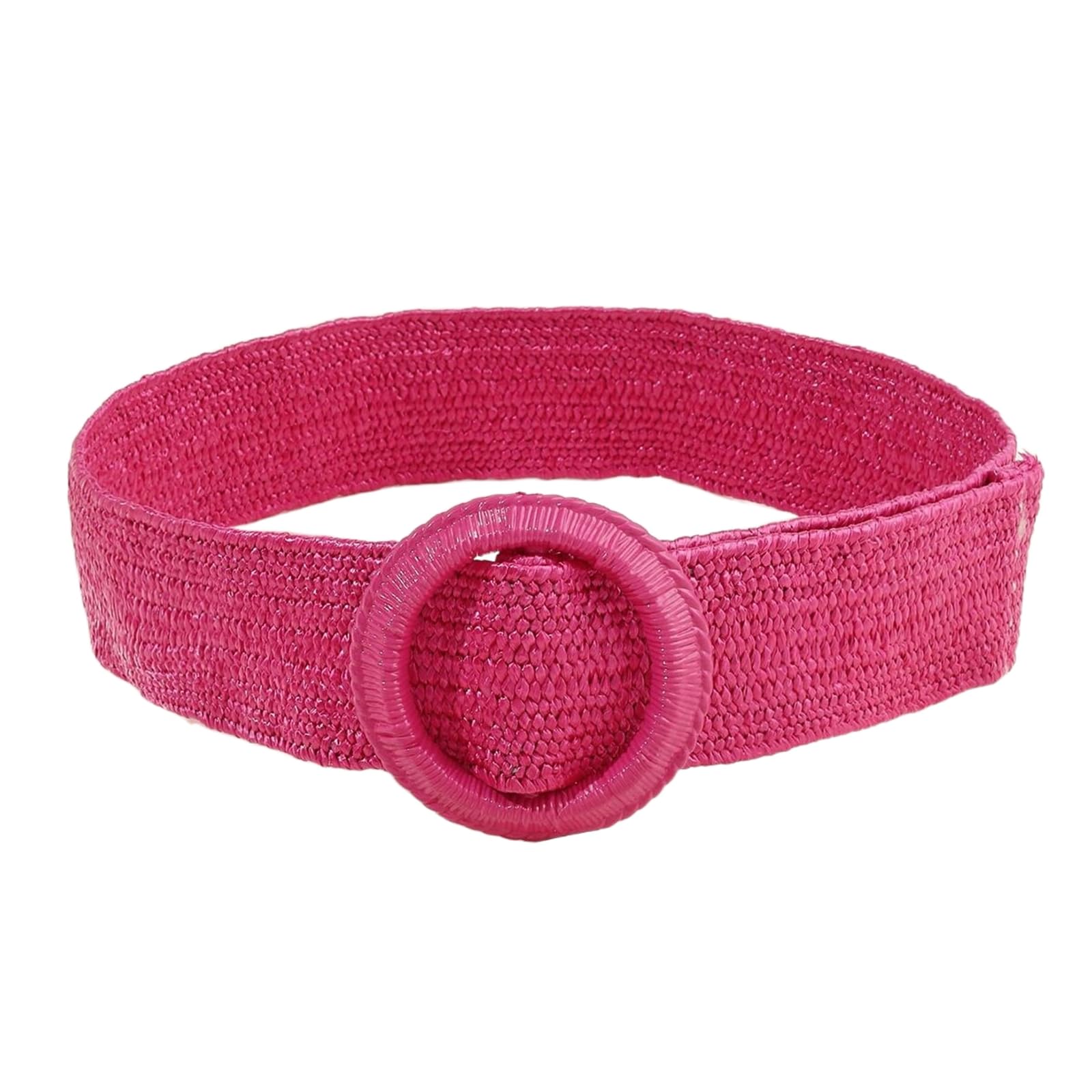 Kongny Women's 23032013Tby Boho Orange Elastic Wide Belt Waistband Summer Beach Pp Straw Braided Belts Dress Shirt Waist Belt,