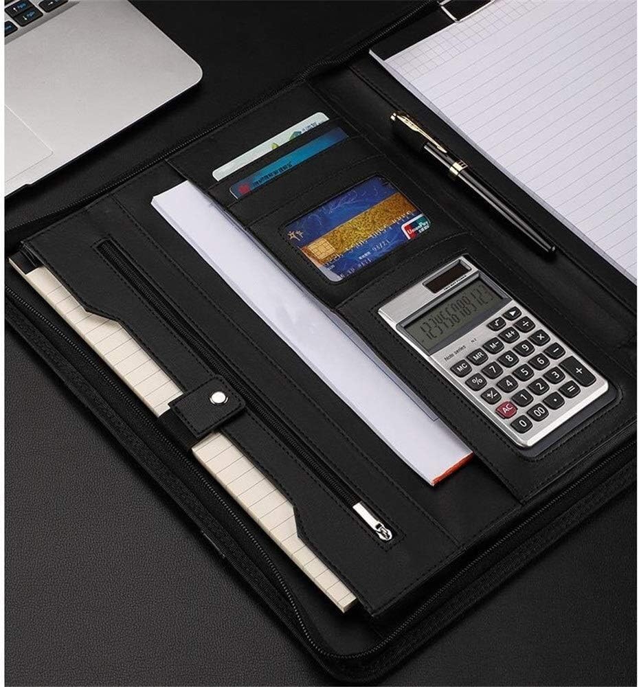 Teczka konferencyjna A4, skóra PU, organizer na dokumenty prawne i etui na wizytówki, schowek na artykuły pa i kieszenie na dokumenty do pracy biurowej, Bruin-338 x 250 mm