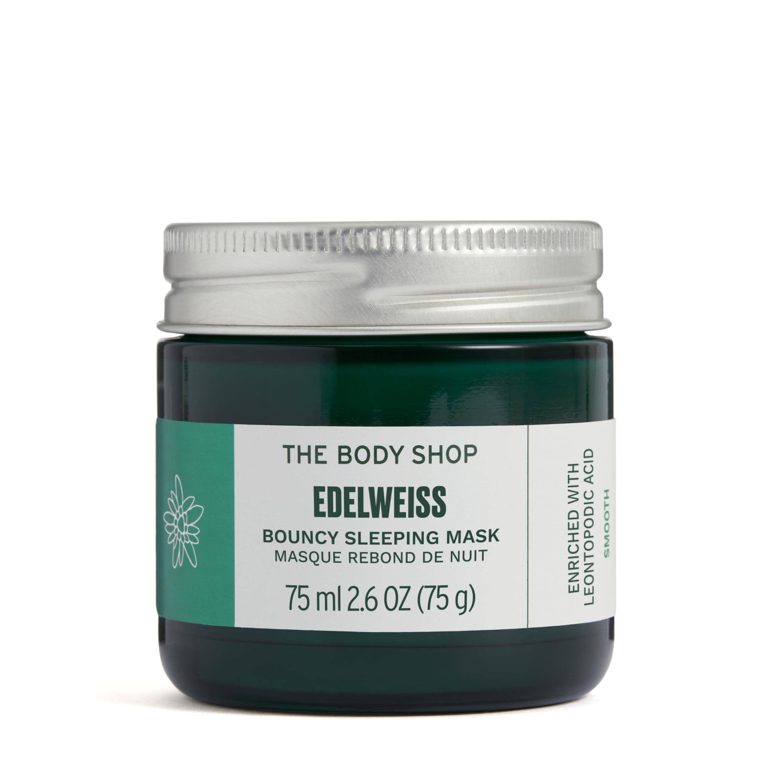 The Body Shop Edelweiss Bouncy Sleeping Mask (1x 75ml), Overnight Face Mask with Edelweiss & Hyaluronic Acid