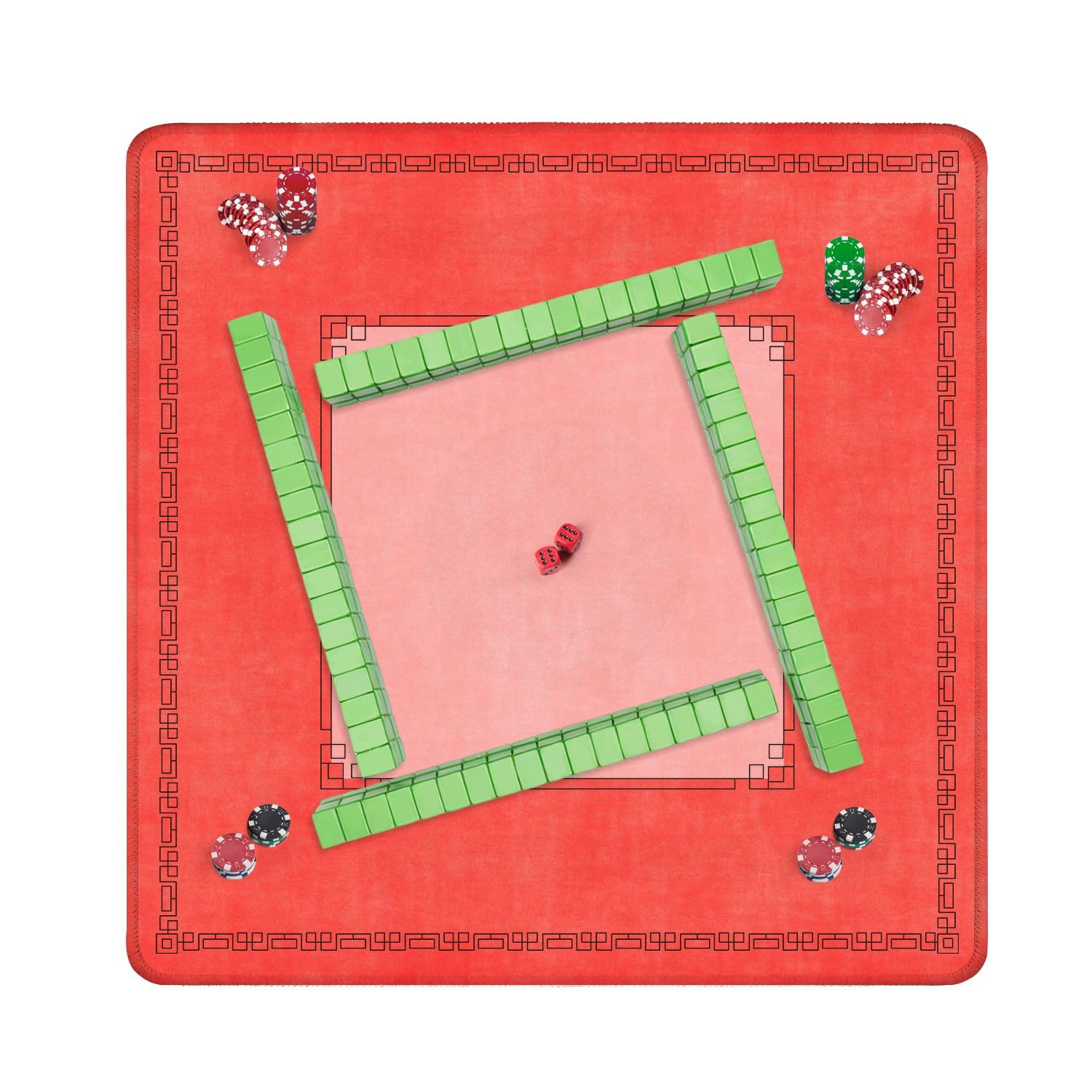 Mahjong Matte 80 x 80 cm, Korallen-Pfirsich-Grunge-Papier, Betonwand, abstrakte Ombré-Orange, rutschfeste Rauschunterdrückung, Tischabdeckung für Mahjong Dominosteine, Pokerkarten, Brett- und