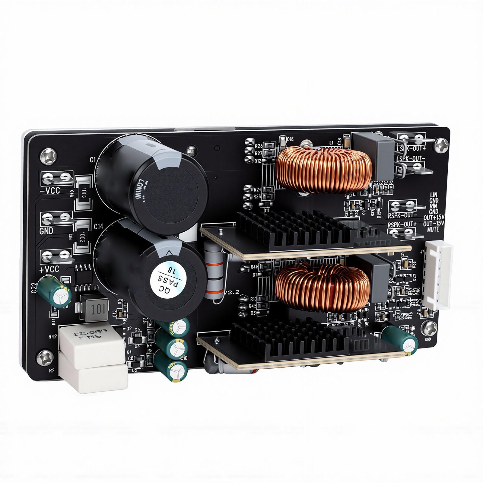 Scheda Amplificatore a Doppio Canale, Potente Modulo Amplificatore di Potenza di Classe D, Uscita da 800 W per Sistemi Audio Domestici e Automobilistici, Materiale PCB