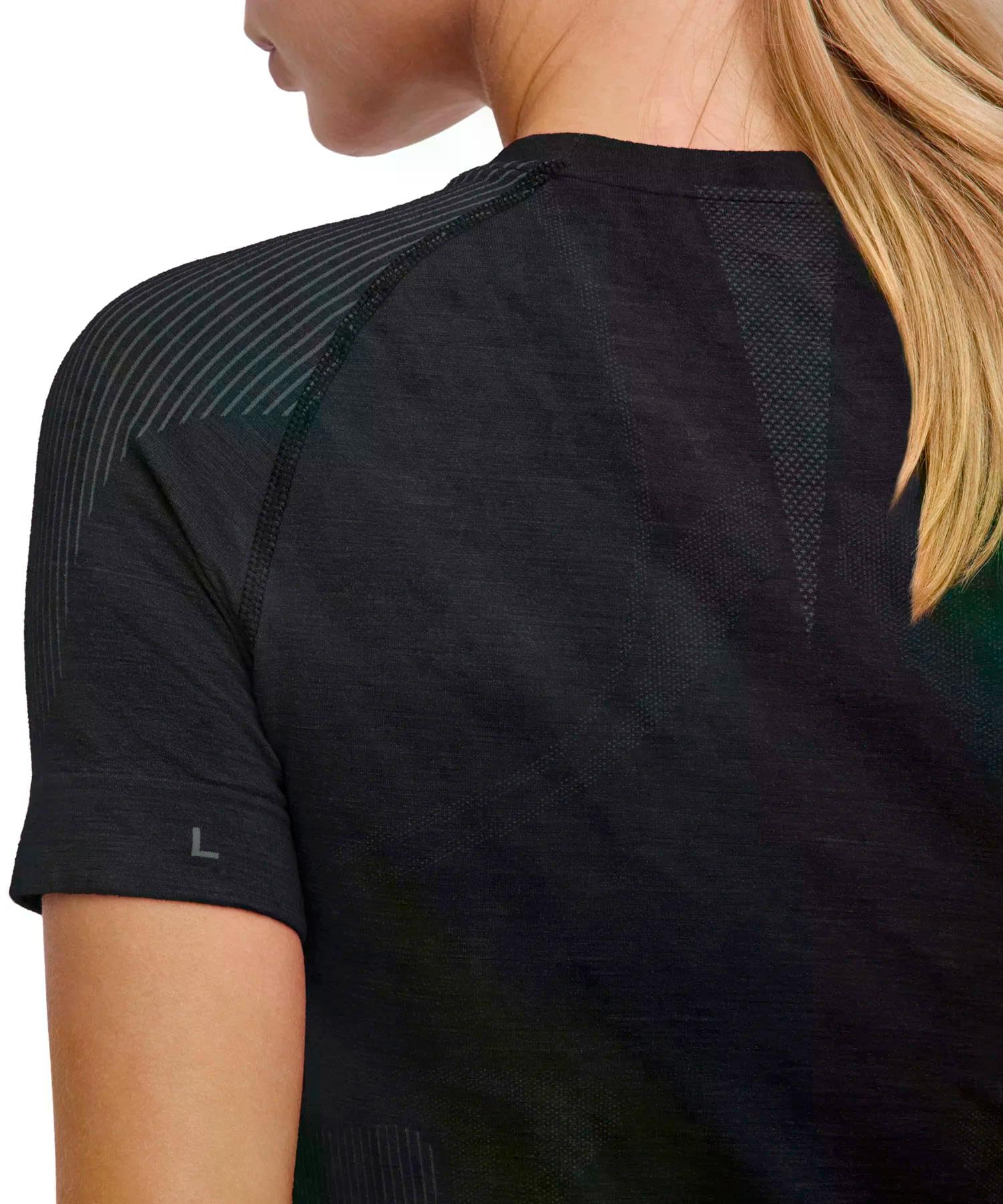 FALKE Kobiety Warstwa podstawowa (góra) Wool-Tech Light W S/s Ts wełna materiał funkcjonalny regulujące klimat 1 Sztuka, Czarny Black 3000, S