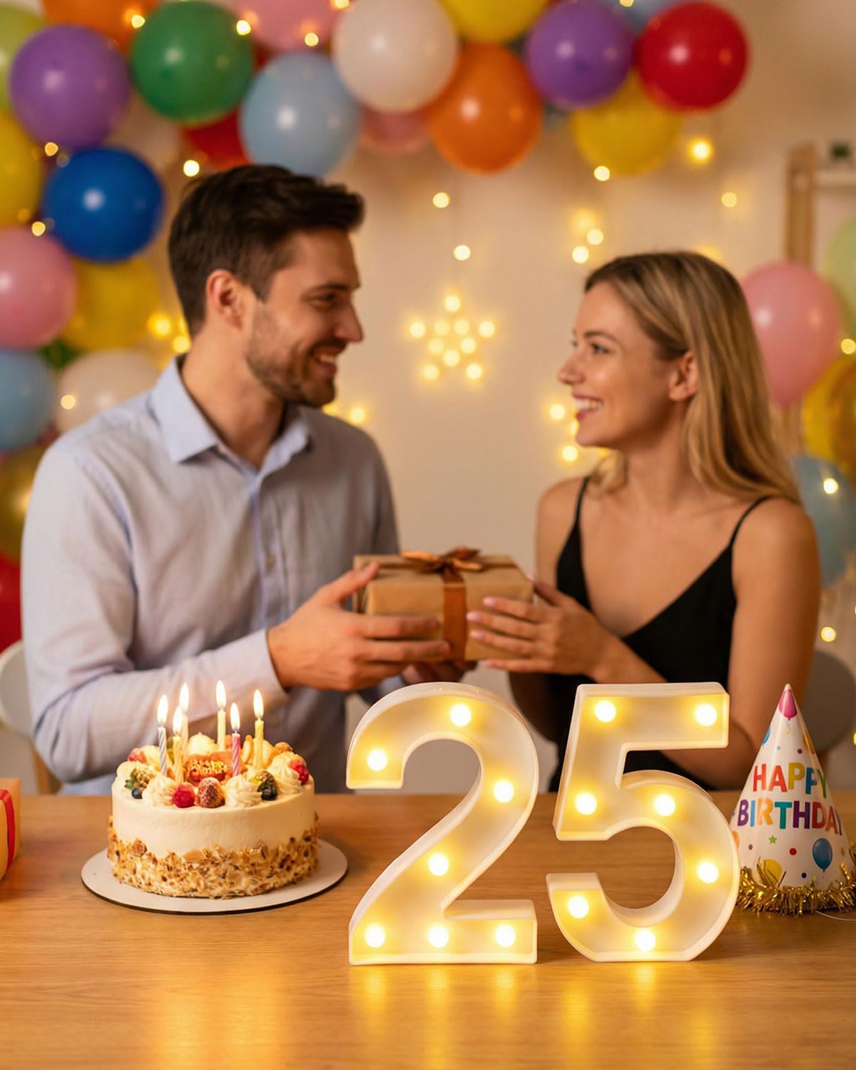Lampada a LED con numeri con musica Happy Birthday, per ragazzi e ragazze, luce bianca calda, 18, con telecomando per decorazione di compleanno, casa, famiglia, decorazione da parete