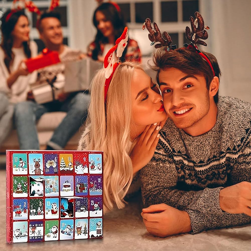 Calendario dell'Avvento 2025 con calzini natalizi, 24 paia, calendario per il conto alla rovescia per adulti e bambini, regalo per le festività