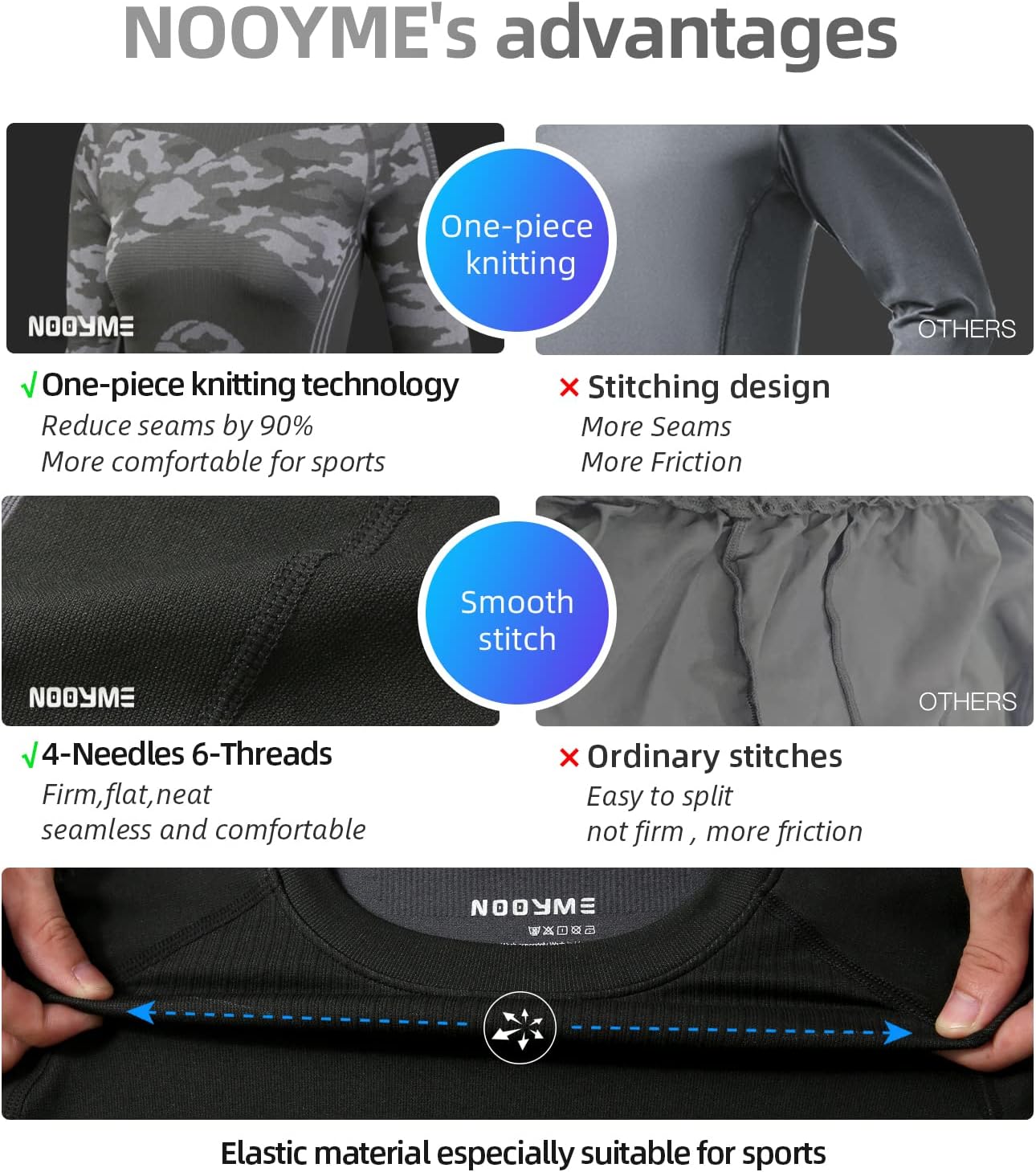 NOOYME Thermal Underwear Base Layer Long Johns for Cold Weather - Image 4