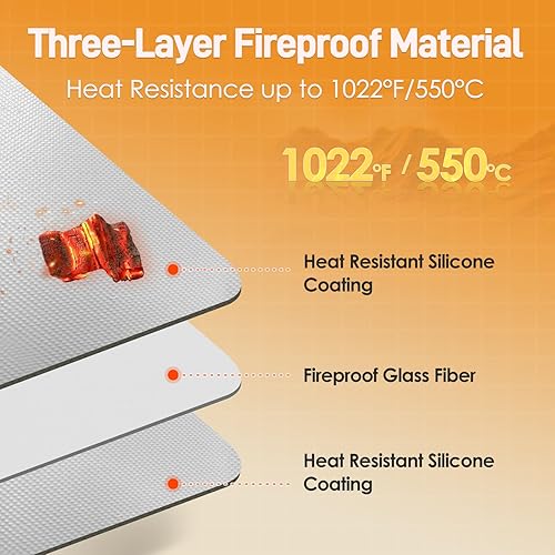 Miniatura 3 de Amerbro Tapetes resistentes al calor para encimera, tapetes resistentes al calor de 16 x 24 pulgadas para freidora de aire, protector de encimera de