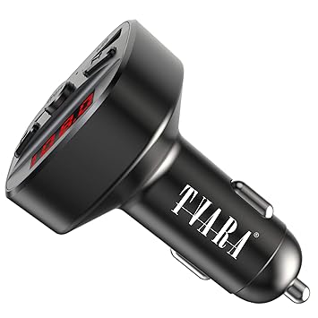 VeeDee TVARA T60 Handsfree Call Car Charger,Wireless Bluetooth FM Transmitter Radio Receiver, MP3 Music Stereo Adapter, Dual USB Port Charger
