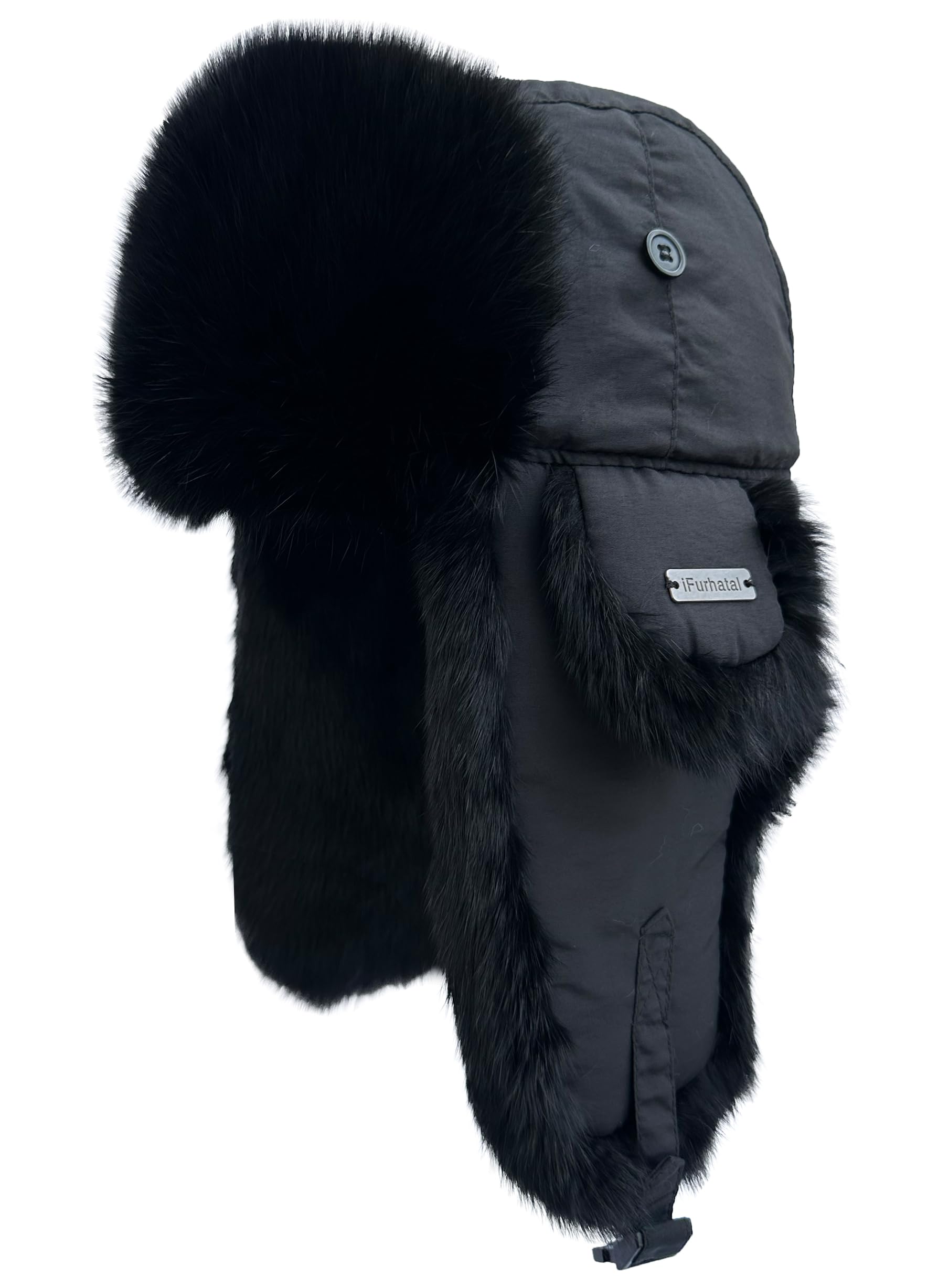 Winter Trapper Hat for Men Women 100% Real Rabbit Fur Russian Fur Winter Ushanka Hat Men Aviator Hat Mens Trapper Hat