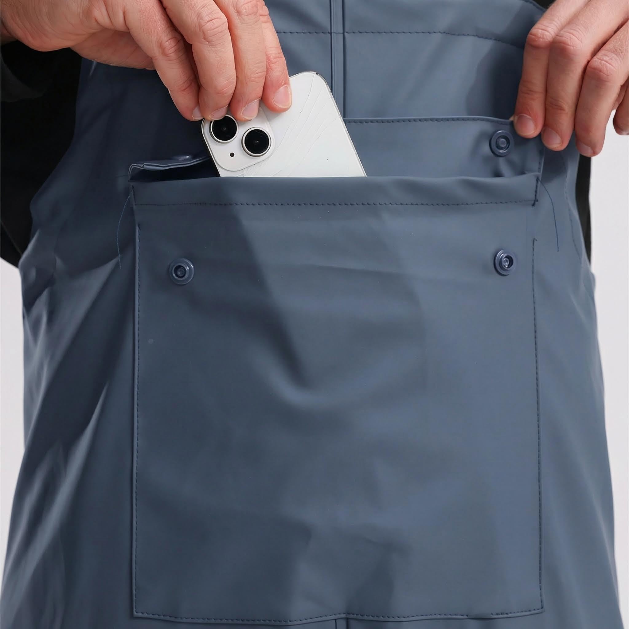 Pantalon Salopette Imperméable Homme 12000mm - Salopette de Pluie Robuste en PU pour pêche, Chantier et Jardinage P03