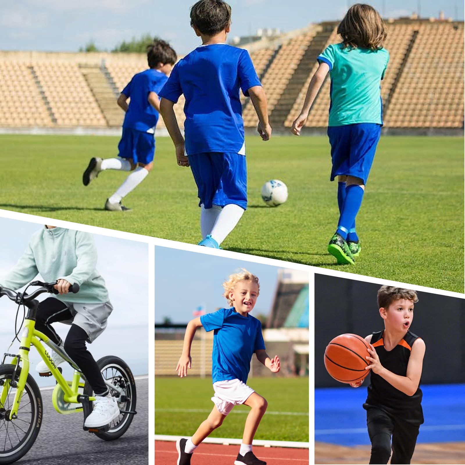 HYCOPROT Ragazzi Pantaloni Compression Leggings per Bambino Traspirante Sportivo ad Base Layer Pantaloncino Asciugatura Rapida per Corsa Calcio Pallacanestro