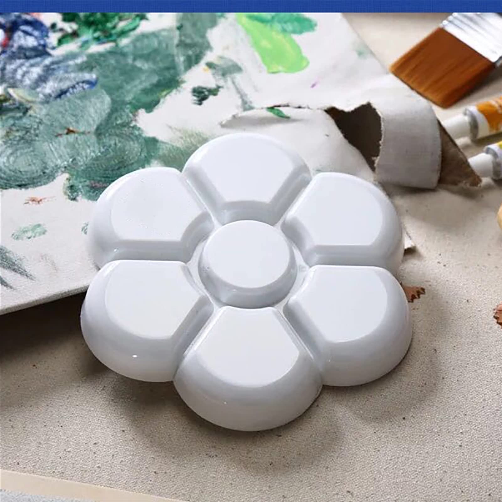 7 grid śliwka kwiat paleta malarska, imitacja ceramicznej tacy, do oleju akrylowego, akwareli, gwaszu, rzemiosła, malarstwa artystycznego DIY