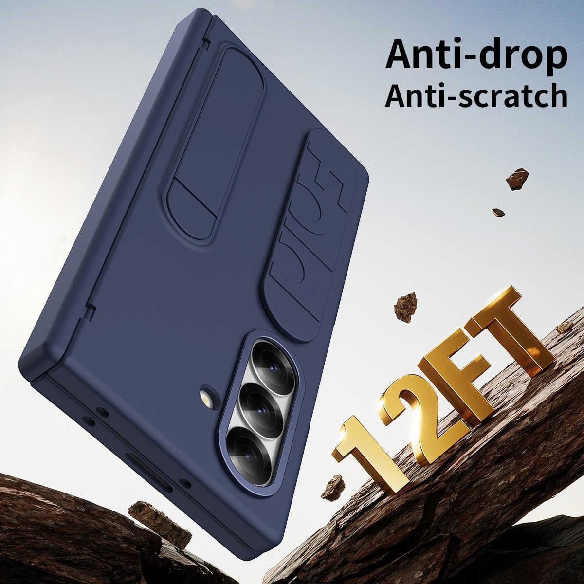 Compatible with Samsung Galaxy Z Fold 7 Case with Stand Built-in Screen Protector, Hinge Protective Case Full-Body Shockproof Protective Phone Case Compatible with Galaxy Z Fold 7 (Blue)