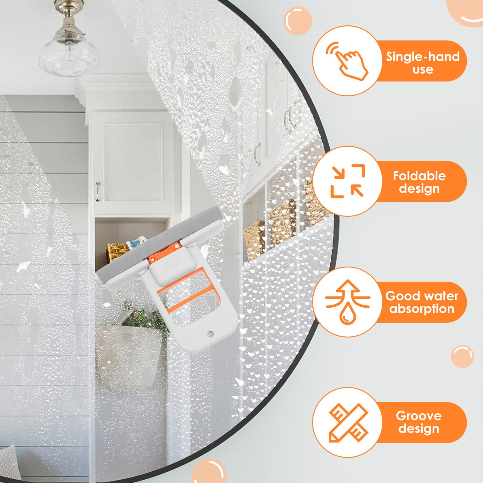 2 Stück Mini Wischmopp Faltbar - Mit 2 Ersatzschwämmen, 15x14 Cm Für Küche Und Bad