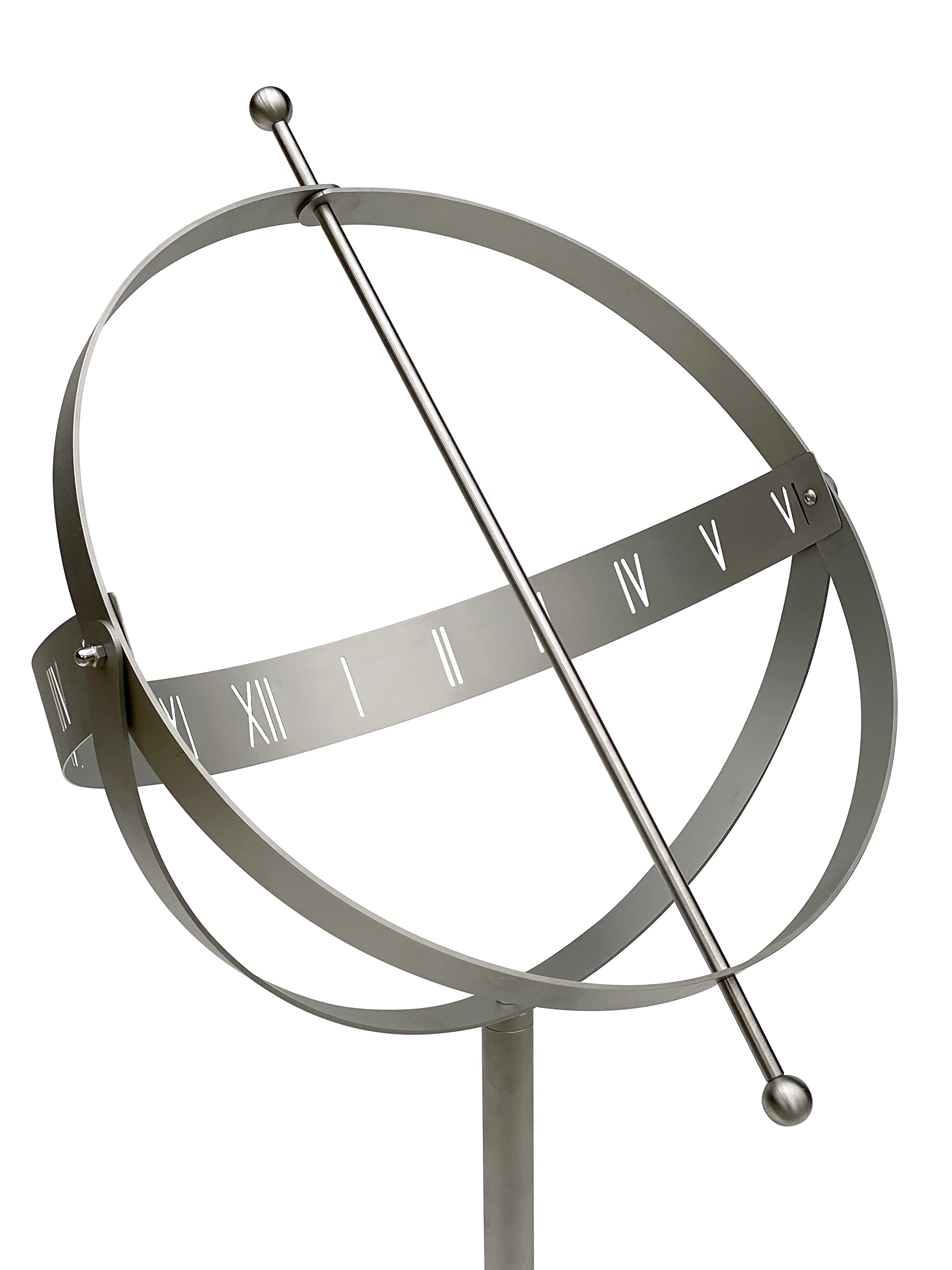 DanDiBo Sonnenuhr Edelstahl für den Garten 90 cm Rostfrei 96208 mit Säule Ausrichtbar Wetterfest Gartenuhr Modern Metall