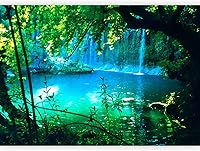 Vista 1 de artgeist Mural de pared prémium en cascada de 138 x 101 pulgadas, papel tapiz no tejido, decoración de pared de forro polar, impresión fotográfica