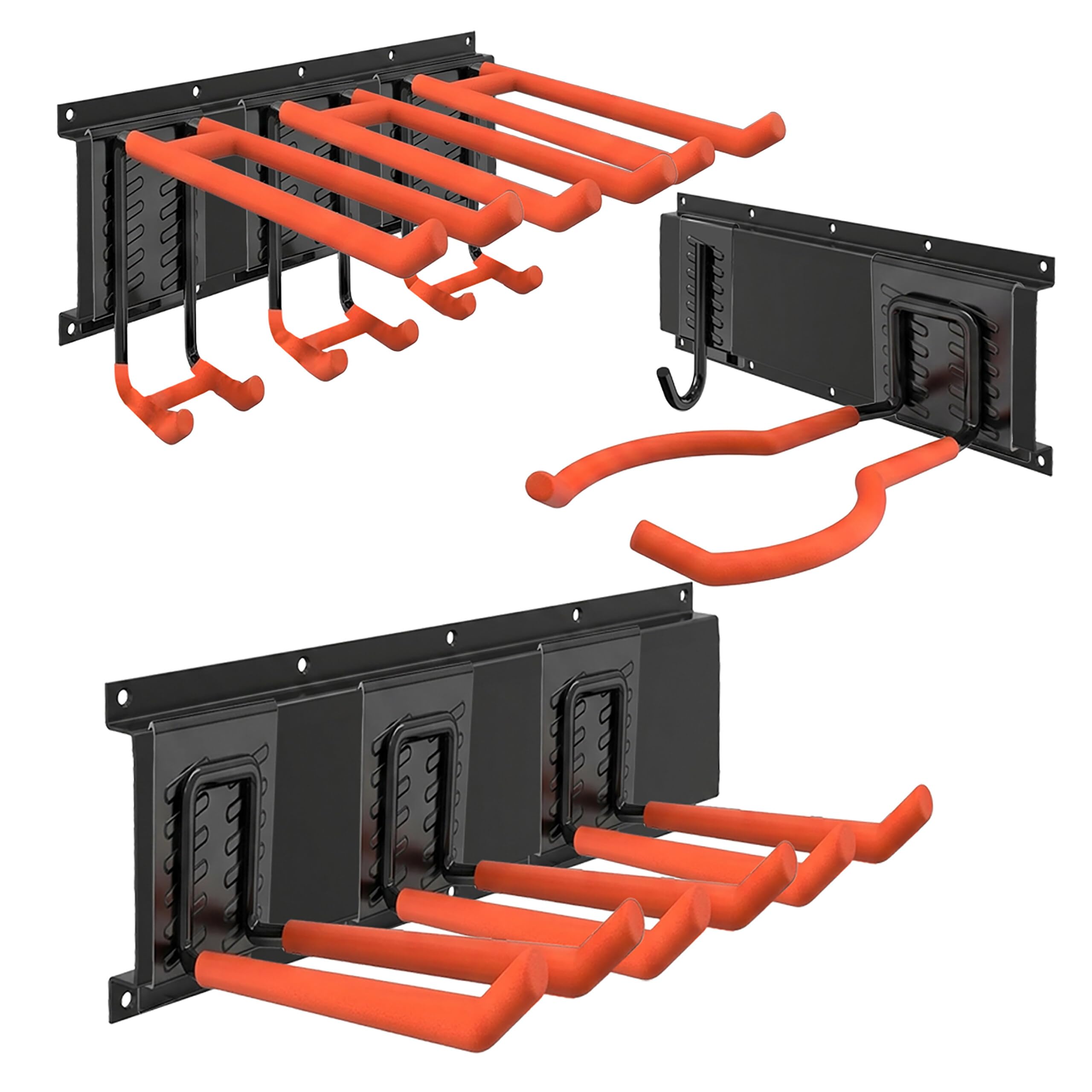 Relaxdays organizador de garaje montado en pared, negro/naranja