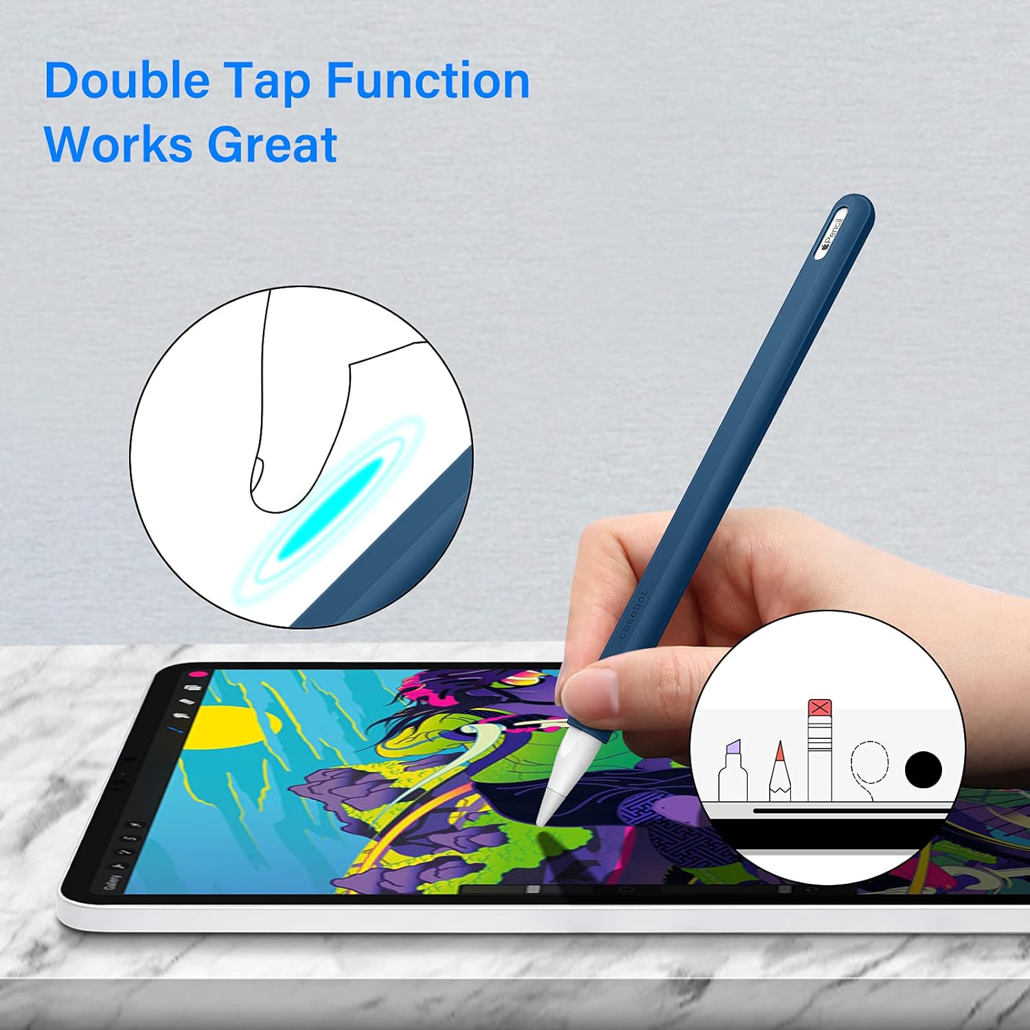 Fintie 360 Degree Rotating Case for iPad Air 11-inch, iPad Air 5th/ 4th Gen 10.9 Inch Bundle with Silicone Sleeve for Apple Pencil Pro & Apple Pencil 2nd Generation