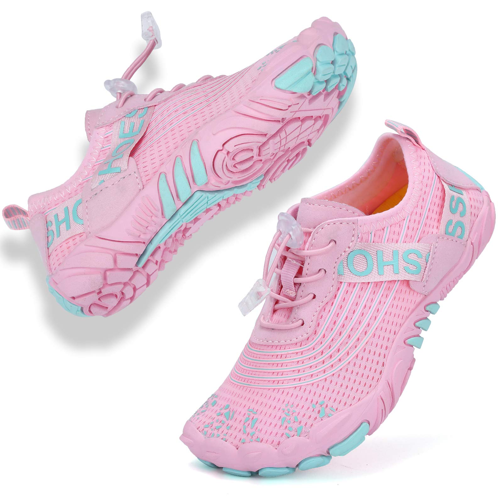 DimaiGlobal Scarpe da Immersione da Scoglio da Spiaggia Bambino Scarpe Barefoot Asciugatura Rapida Antiscivolo Outdoor Multisport Scarpe da Trail e Corsa 34EU Rosa