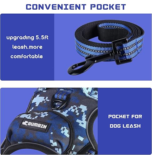 Miniatura 48 de Arnés sin tirones para perros pequeños, ajustable sin estrangulamiento, chaleco para mascotas con correa para perro, arnés reflectante inteligente