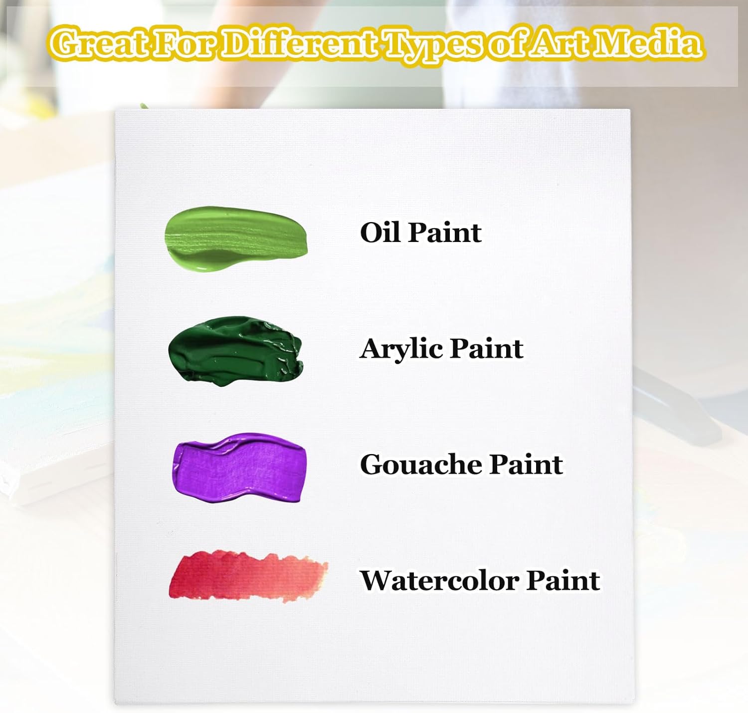 MECCANIXITY 6 Pcs Canvas Boards for Painting, 11 x 14 Inch Blank Flat Canvas Panels Art Painting Supplies White 100% Cotton for Acrylic Oil Watercolor Tempera Paint