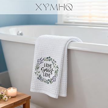 Home Sweet Home Gift Kitchen Towels, Family Floral Gifts for Women Grandma, Family Eucalyptus Decor Hand Cloth for Farmhouse Room Decor, 16x24 in