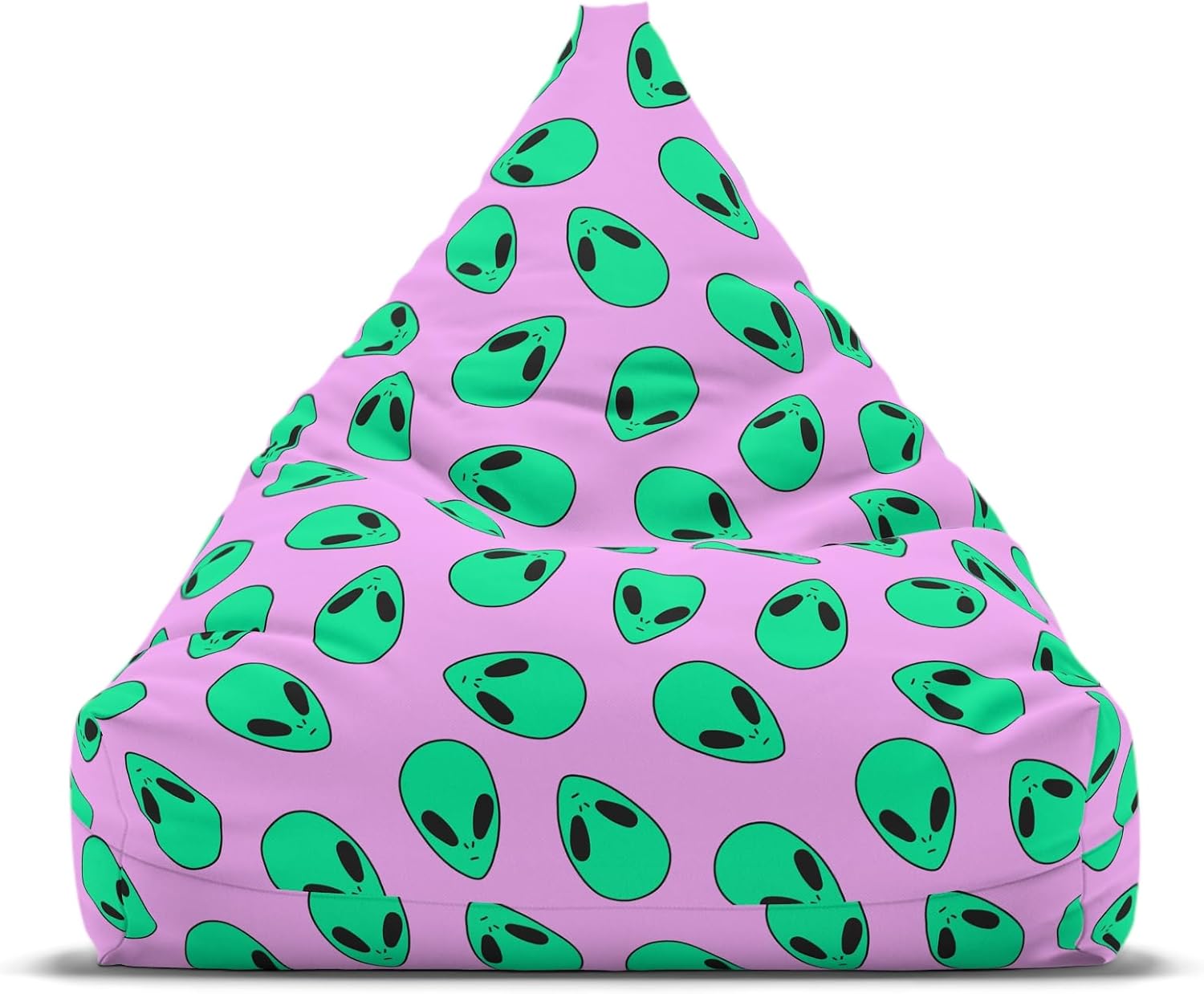 Pink Alien Bean Bag Chair Cover Case Only, UFO SciFi Home Decor, Retro Groovy Teen Kids Room, Living Room Accent Piece