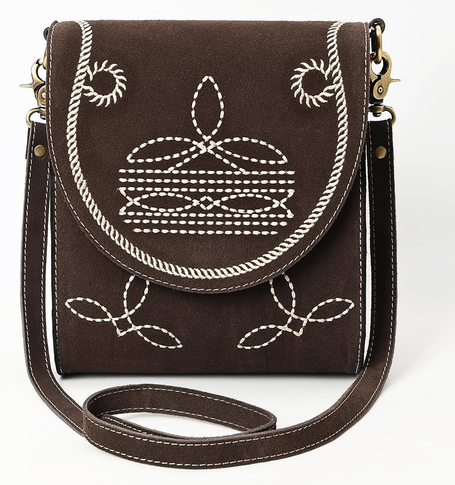 American Darling Cross Body Suede Genuine Western Leather Women Bag Handbag Purse