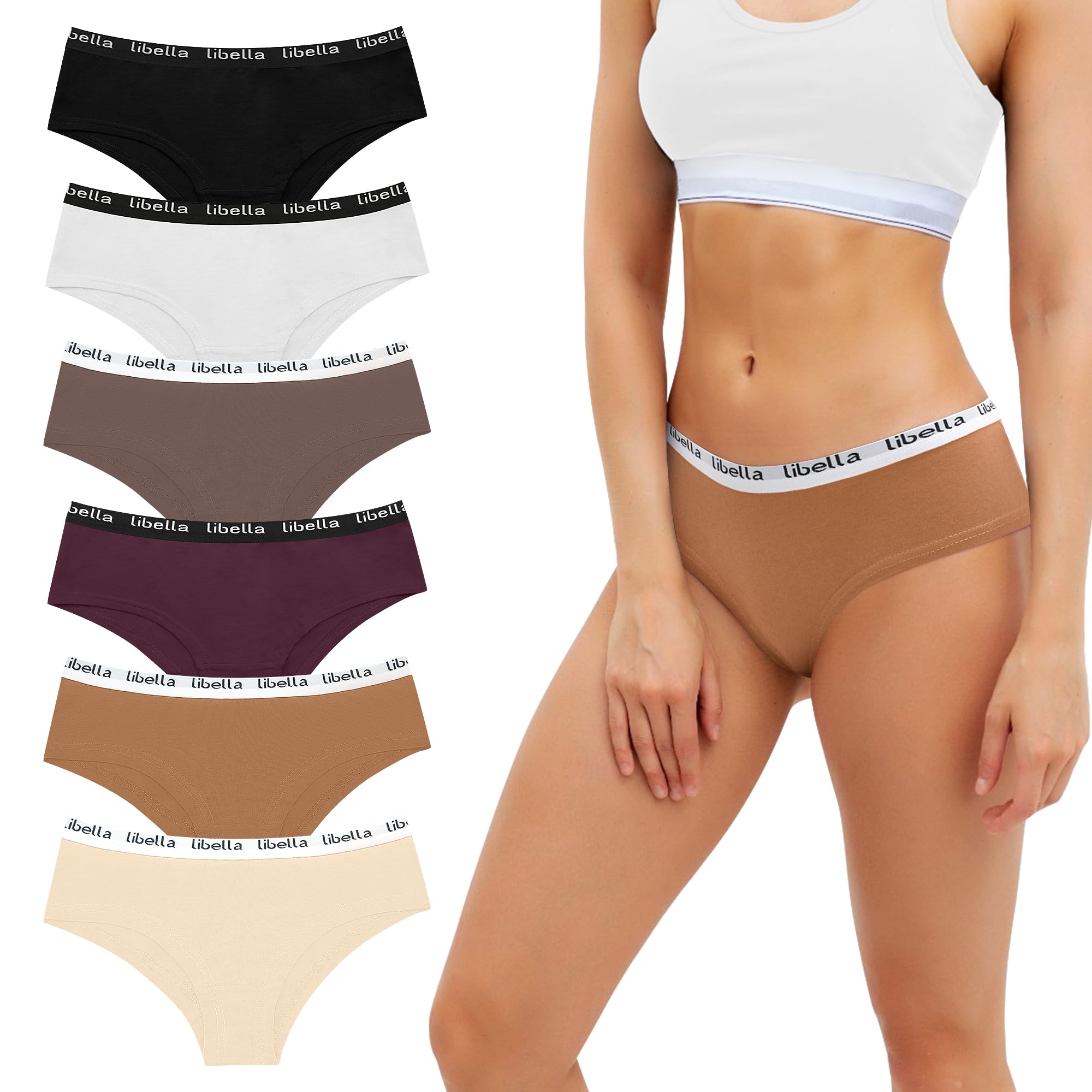 Uizuooy Unterhosen Damen Baumwolle Damen Slips Mehrpack Hipster Unterwäsche Atmungsaktiv Pantys Baumwolle Weich Bequeme Frauen Unterwäsche 6er Pack