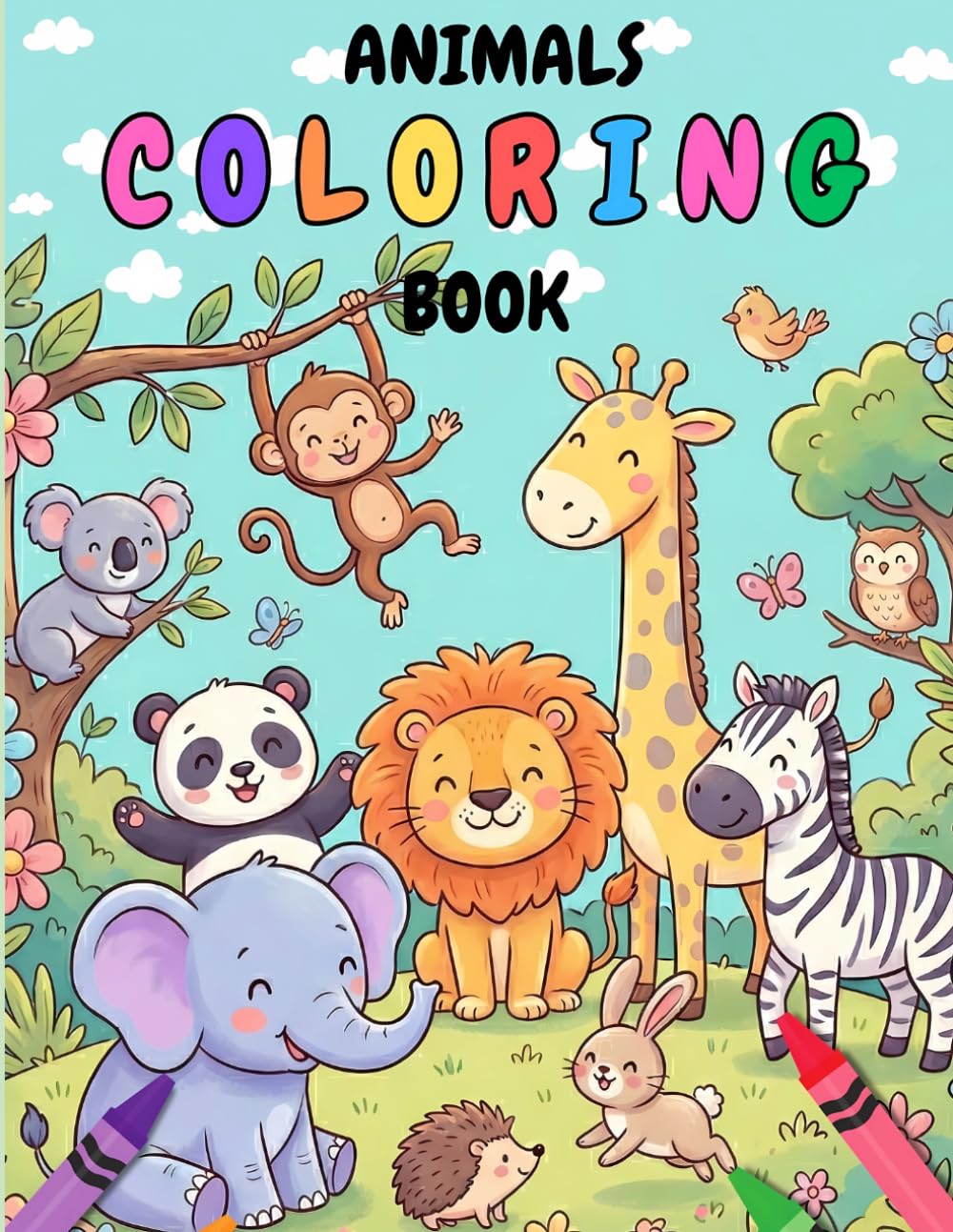 Animals Coloring Book: Cute Animals for kids: Fun and Simple Coloring Pages for Toddlers