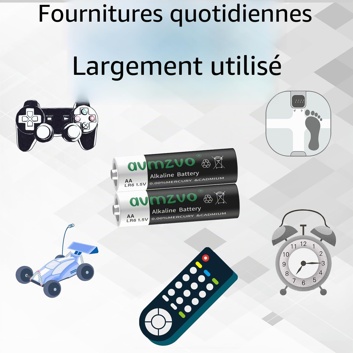 Piles AA LR6 1,5 V, Lot de 400, puissantes, alcalines, Longue durée, Puissance Durable, Peut être utilisé pour Les Jouets, Les réveils et Autres appareils électroniques