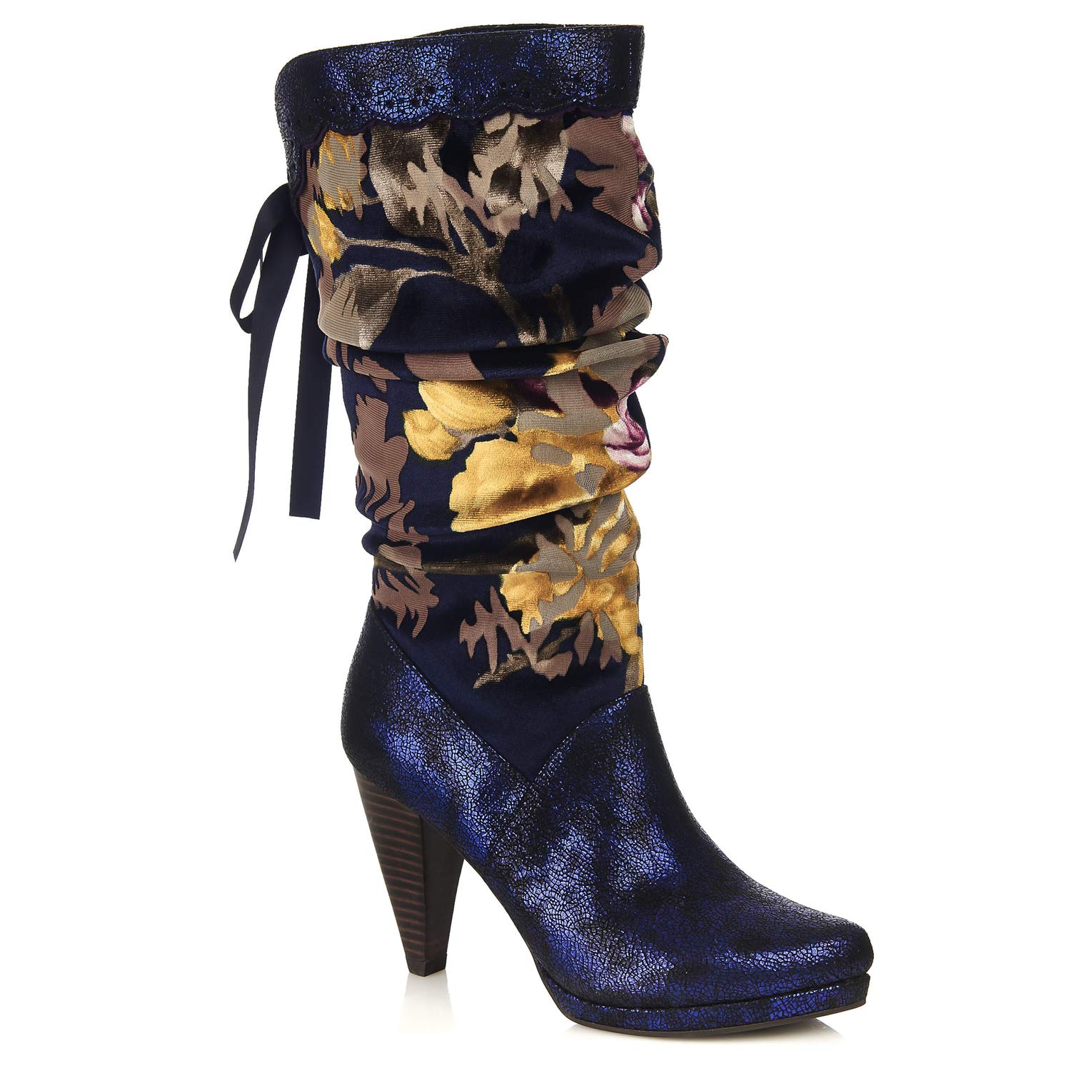 Botas azul Ruby Shoo Athena de mujer: botines elegantes con tacón estilo retro 4