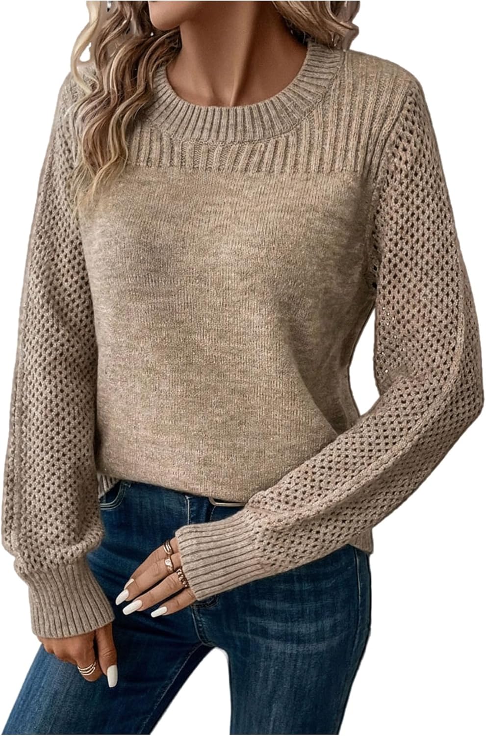 Verdusa Women's Old Money Lightweight Sweaters Long Sleeve Cozy Pullover Knitwear Fall Outfits