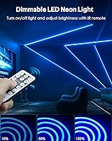 Vista 2 de Tira de luces de neón azul de 82 pies, regulable, impermeable, IP65, tira de luces flexibles de neón 25M 120LEDs/M 110V ~ 130 V CA para decoración